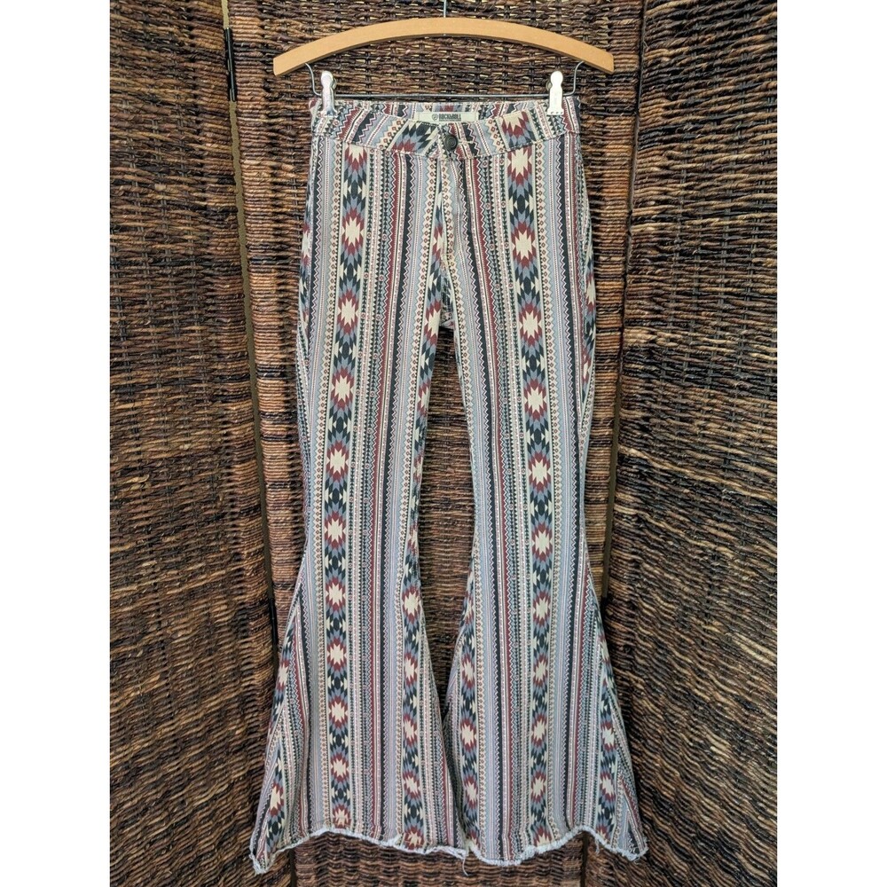 Rock & Roll Bell Bottom Jeans Women's 25x34 Western Cowgirl Rodeo Aztec Cowboy